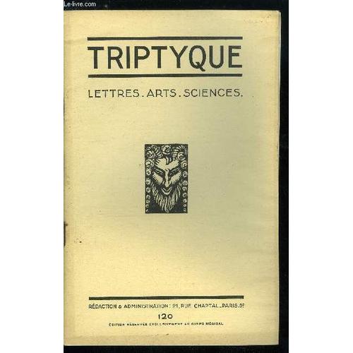 Triptyque N° 120 - Antoine Giacometti Par Jean Cabanel. Le Iiie Jour. L Ennemi Nocturne Par A. Gioacometti. Une Heure Chez Le Dr J. Braine Par Le Dr Loup. Apartis Par André Paulin