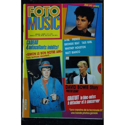 Foto Music 03 1986 A-Ha Prince Bronski Beat Taxi Girl Whitney Houston Matt Bianco + Poster Geant David Bowie