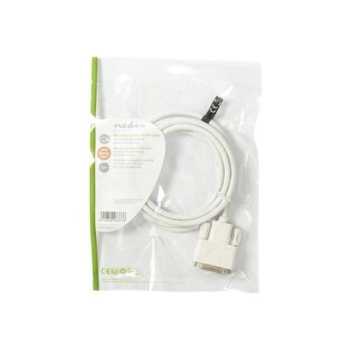 Nedis - Câble adaptateur - Mini DisplayPort (M) pour DVI-D (M) - 2 m - vis moletées - blanc