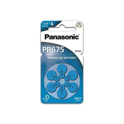 Panasonic Pack de 6 Piles Auditives Zinc Air PR44V675/PR44 PR675 1.4 V