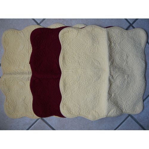 Lot De 3 Taies De Coussins 40x40 Jaune & Bordeaux