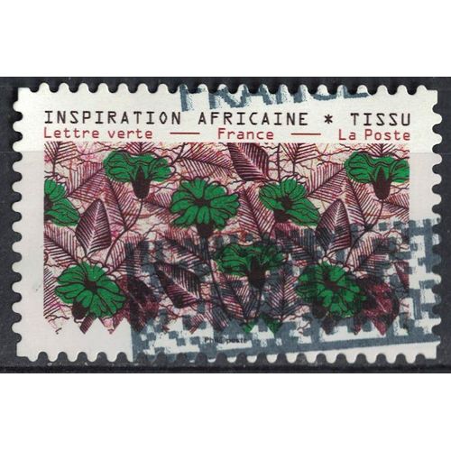 France 2019 Oblitéré Datamatrix Used Tissus Motifs Nature Inspiration Africaine Timbre 03 Su