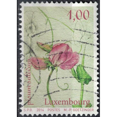 Luxembourg 2014 Oblitéré Used Plante Végétal Pisum Sativum Pois Cultivé Su