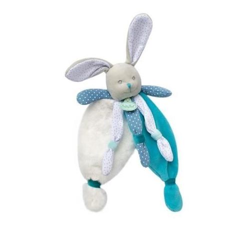 Doudou Lapin Baby Nat Poupi Bleu Gris Blanc Peluche Jouet Bebe Babynat