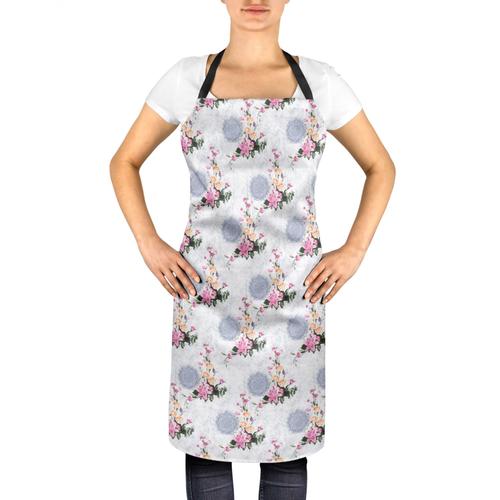 S4sassy Canard Coton Floral Tablier De Cuisine Imprimé Ajustable Avec Barbecue À Bavette Chef Tie Back-24 X 32 Pouces