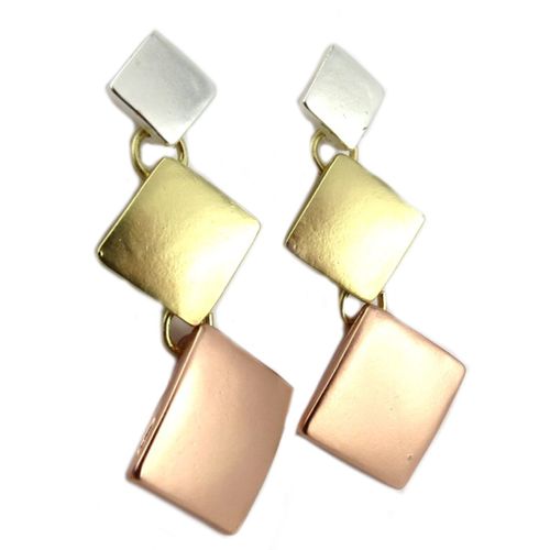 Dolce Vita [P9644] - Boucles Créateur 'nora' Argenté Doré Rosé - 48x20 Mm