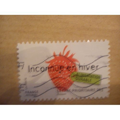 Timbre Oblitéré "Environnement - Développement Durable - Fraise"
