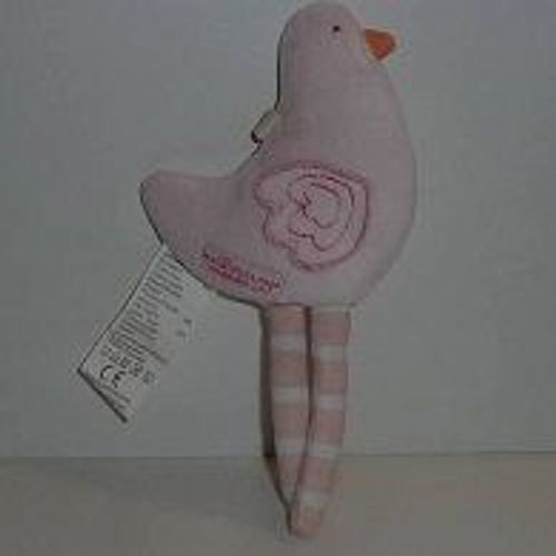 Absorba - Doudou Plat Oiseau Rose "Les Bébés Sont Comme Ça"