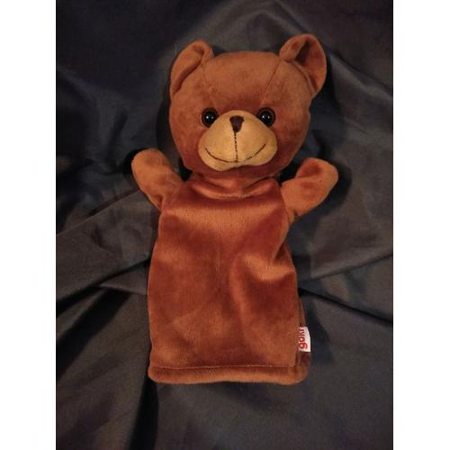 Doudou Peluche Ours Marionnette Ours Marron Beige Goki