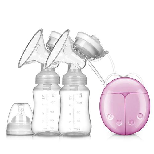 Tire-Lait Électrique Double Pompage Prolactine Massage Automatique,8 Niveaux 2 Modes,Interface Usb(Rose)