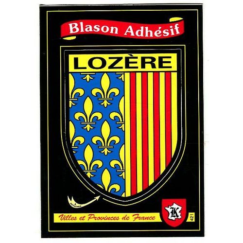 Autocollant - Blason Lozère Sur Carte