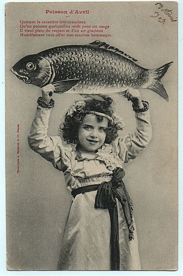 Carte Postale Ancienne Fantaisie Fillette Poisson D Avril Jolie Robe 1913 Rakuten