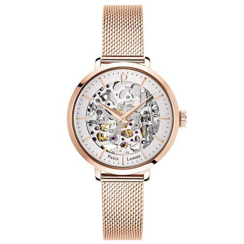 Montre Automatique Pierre Lannier En Maille Milanaise Rose