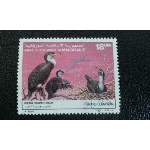 Timbre Mauritanie Yt 605 Grand Cormoran - Phalacrocorax Carbo 1987 ( 140512 )