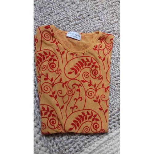 T Shirt Jaune Et Rouge Extensible Femme Taille S