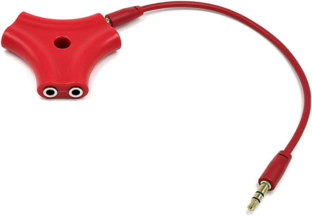 1 5 séparateur d'écouteurs Adaptateur séparateur 3,5 mm Répartiteur 3,5 mm 5 Voies repartiteur Audio Diviseur Audio Adaptateur Casque Répartiteur 5 Ports 3,5 mm Un pour Cinq Rouge