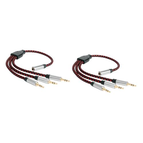 2 Pièces Ligne de partage d'écouteurs répartiteur de prise casque câble audio micro rallonge électrique fils de câble d'éclairage de scène câble micro microphone distributeur type