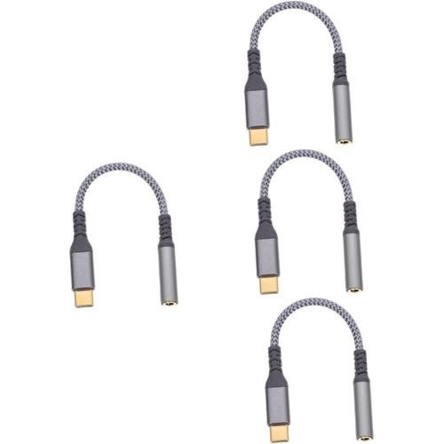 4 Pièces Câble Adaptateur Audio Adaptateurs USB Adaptateur pour Écouteurs De Type c Adaptateur De Téléphone De Type c à 3,5 Mm Cable USB Convertisseur Nylon Tisser