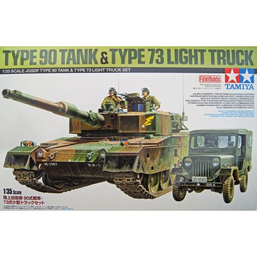 Tamiya Jgsdf Type 90 Tank & Type 73 Light Truck 1/35 Scale Kit-Tamiya