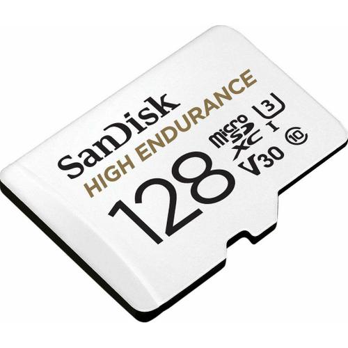 SanDisk - Carte microSDHC ultra endurante pour la vidéosurveillance + Adaptateur SD, 128 Go, jusqu'à 100Mo/s en lecture et 40Mo/s en écriture, Class 10, U3, V30