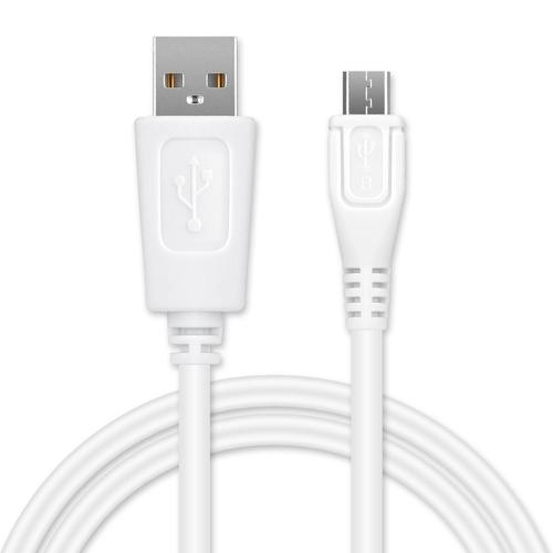 Câble Data pour bq Aquaris V, V Plus, U2, U2 Lite, X5, X5 Plus, Cyanogen, E5 HD, FHD, E6, E4.5, A4.5 - 1m, 1A Câble USB, blanc