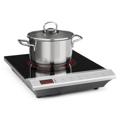 Klarstein Mistercook Plaque De Cuisson Infrarouge En Vitrocéramique - Table à Induction 2000w - Minuterie - Inox Brossé N