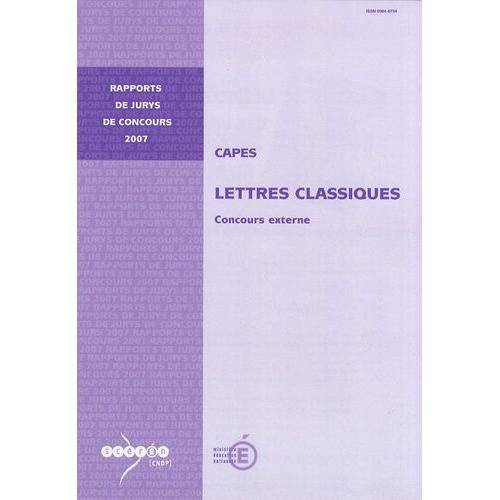 Capes Lettres Classiques - Concours Externe