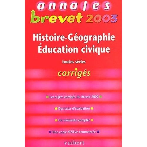 Histoire-Géographie Education Civique Tous Secteurs - Corrigés