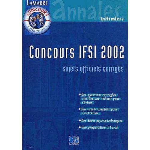 Concours Ifsi 2002 - Sujets Officiels Corrigés