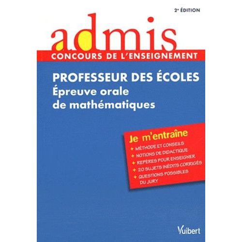 Professeur Des Écoles - Epreuve Orale De Mathématiques