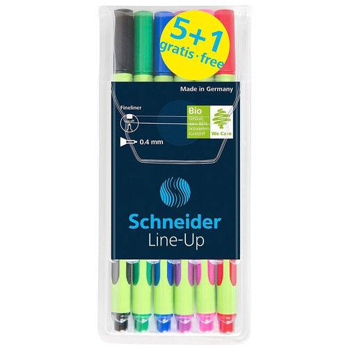 Schneider Fineliner Line-Up 04 Assorti Pochette 6 Pièces Spécial