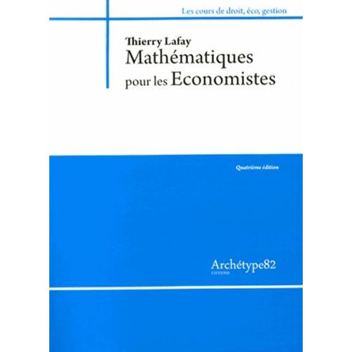 Mathématiques Pour Les Économistes L2