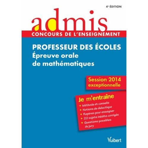 Professeur Des Écoles - Epreuve Orale De Mathématiques