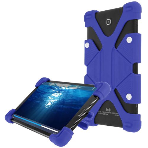 Coque Tablette 8.9 À 12 Pouces Universel Bumper Silicone Gel Bleu Mode Support