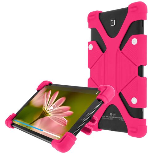 Coque Tablette 8.9 À 12 Pouces Universel Bumper Silicone Gel Rose Mode Support