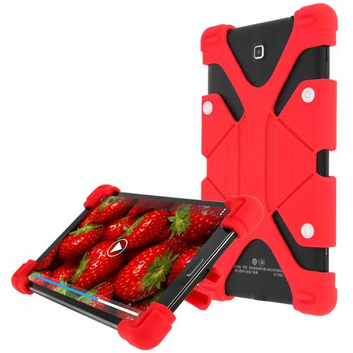 Coque Tablette 8.9 À 12 Pouces Universel Bumper Silicone Gel Rouge Mode Support