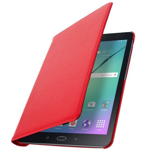 Housse Samsung Galaxy Tab S2 9.7 Etui Ajustable Support Orientable 360° Rouge