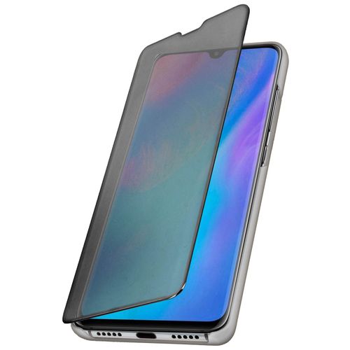 Housse Huawei P30 Pro Étui Miroir Clapet Translucide Stand Vidéo Argent