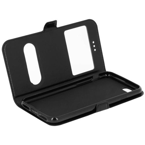 Housse Iphone Se 2022 / 2020 Et 8 / 7 Etui Double Fenêtre Coque Silicone - Noir