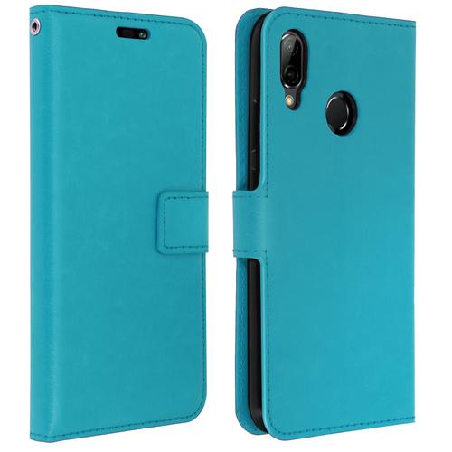 Housse Huawei P20 Lite Etui Folio Portefeuille Clapet Turquoise Fonction Support