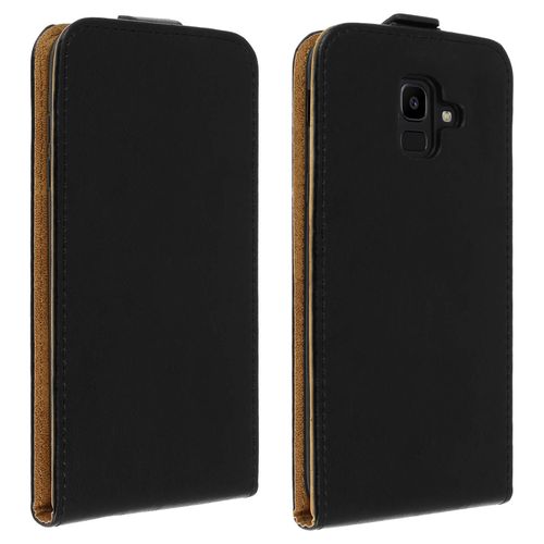 Etui Samsung Galaxy J6 Housse Clapet Vertical Porte-Carte Coque Silicone Noir