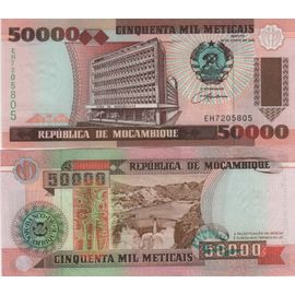 Billet De 50.000 Meticals Du Mozambique De 1993 Neuf