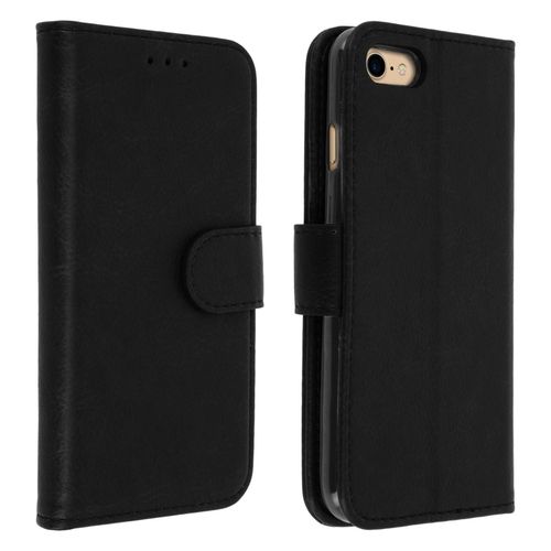 Housse Iphone Se 2022 / 2020 Et 8 / 7 Clapet Porte Carte Fonction Support - Noir