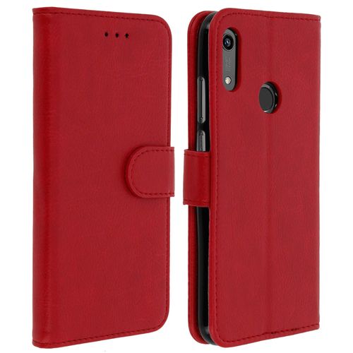 Housse Honor 8a Et Huawei Y6 2019 / Y6s Étui Portefeuille Support Stand Rouge
