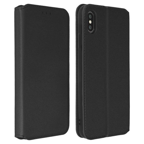 Housse Apple Iphone Xs Max Etui Folio Porte-Cartes Fonction Support - Noir