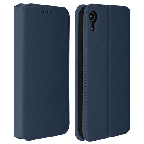 Housse Apple Iphone Xr Etui Folio Porte-Cartes Fonction Support - Bleu Nuit