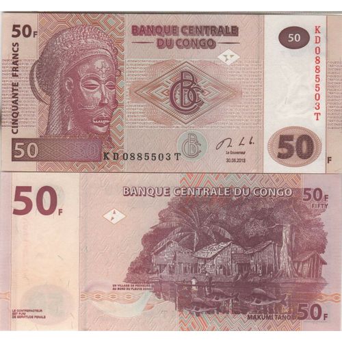Billet De 50 Francs Du Congo 2013