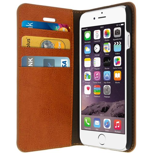 Étui Iphone 6 , Iphone 6s En Cuir Veritable Et Finition Surpiqué - Marron
