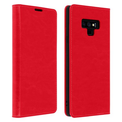 Étui Samsung Galaxy Note 9 Housse Cuir Portefeuille Fonction Support - Rouge