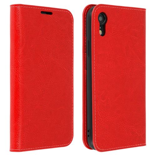 Étui Apple Iphone Xr Housse Cuir Portefeuille Fonction Support - Rouge